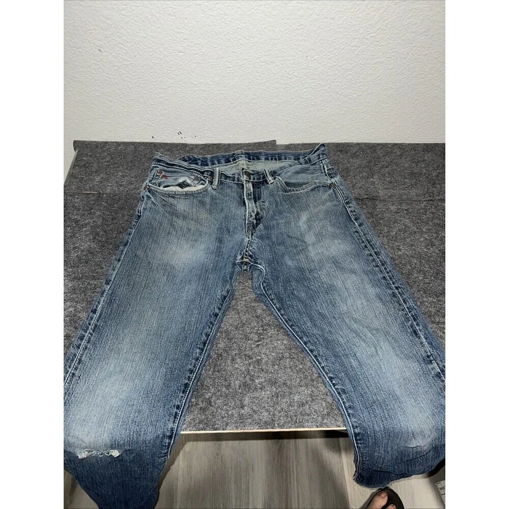 Polo Ralph Lauren 867 Classic Fit Jeans Mens 30x32 Light Wash Vintage Y2K Denim